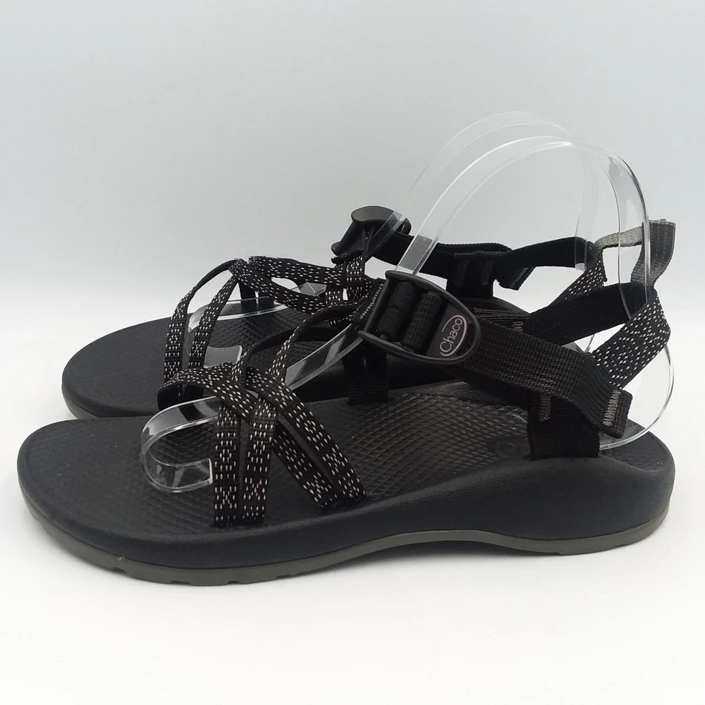 Chaco‎ ZX/1 EcoTread Sandals Kids' 6 Black White Sport Sandal Adjustable Straps